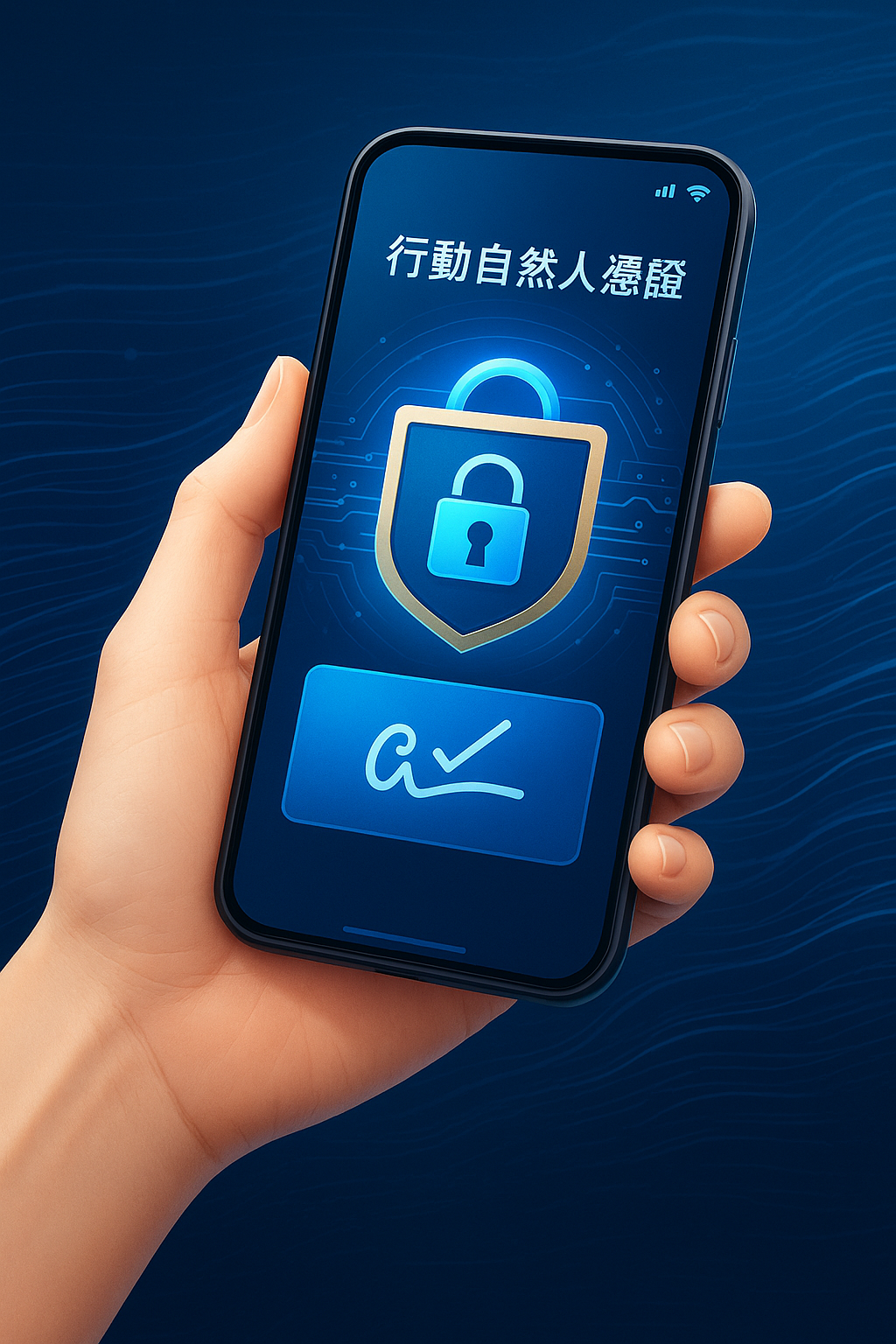 手機操作行動自然人憑證示意圖